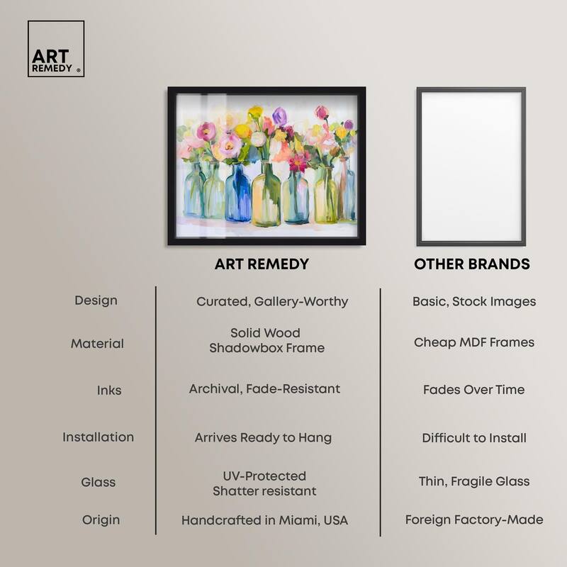 Bottles and Blooms Shadowbox by Art Remedy