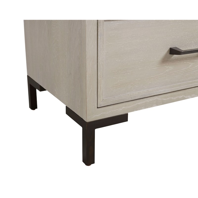 Bradley 1-Drawer Wood Nightstand with Shelf, Antique White