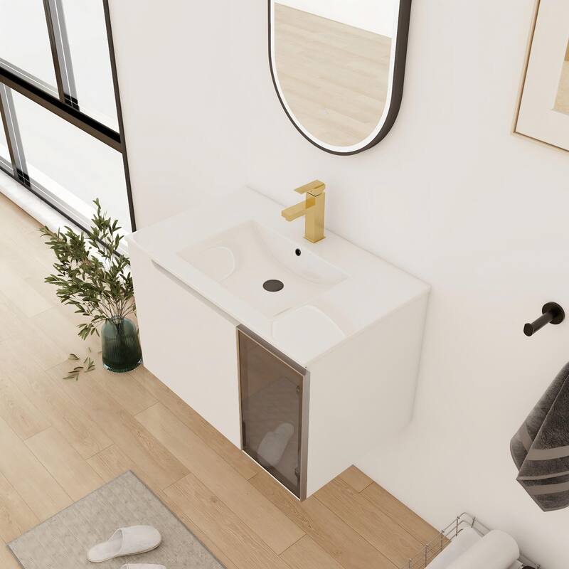 Bathroom Vanity With Sink In 24/30/36 Inch, Floating Bathroom Vanity With Soft Close Door