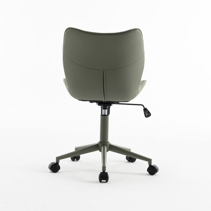 Faux Leather Office Chair with Wheels, Upholstered Task Chair