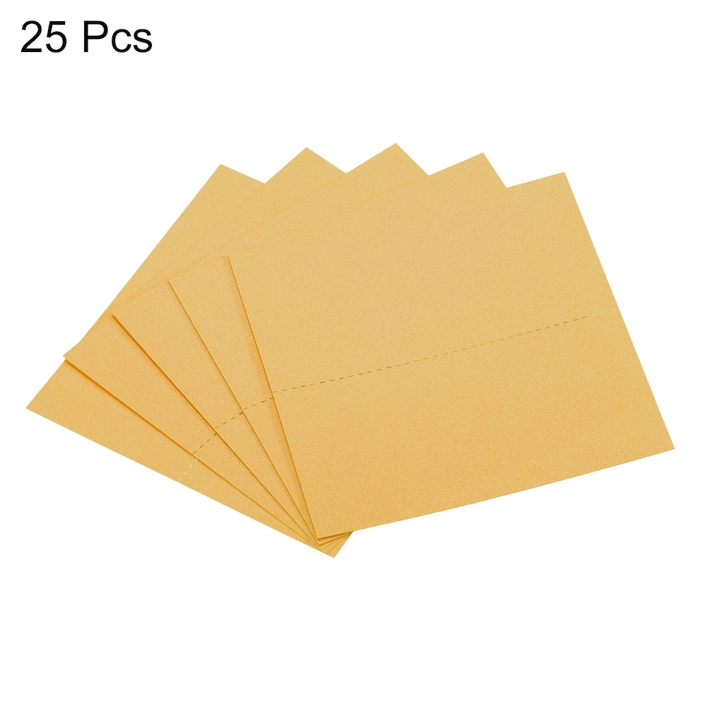 Table Name Place Cards,25Pcs Favor Decor Foldable Blank Card, Gold Tone - Gold Tone