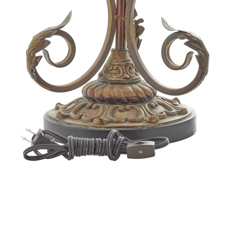Metal Antique Style Room Uplight with Scrolls - Set of 2 Brown - Roche River Decor