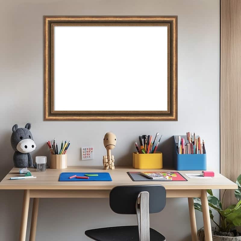 Amanti Art Manhattan Bronze Narrow Framed Dry Erase Magnetic Board