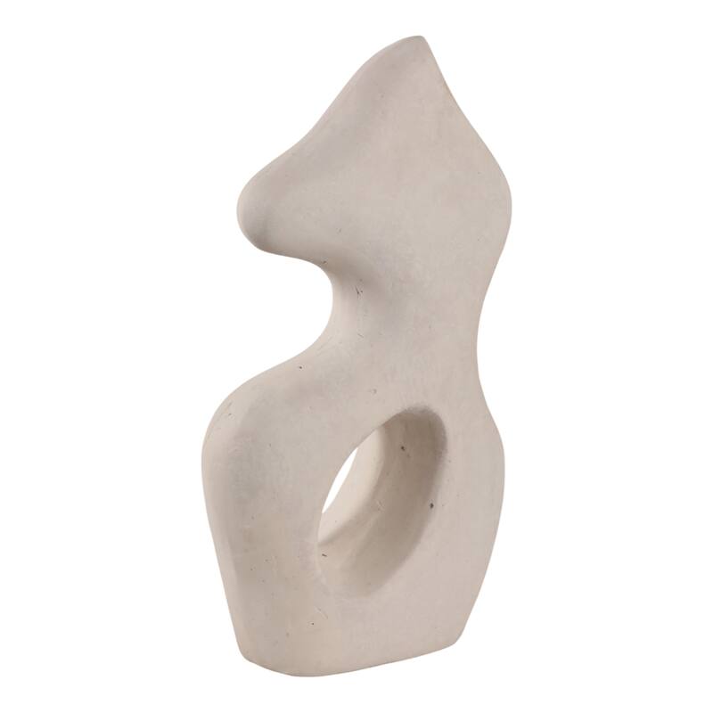 Pottery Abstract Sculpture with Curved Silhouette and Artistic Design