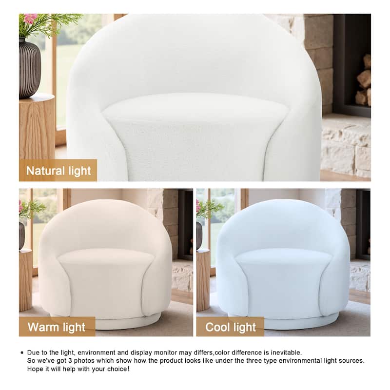 35" Wide 360-Degree Swivel Accent Barrel Chair