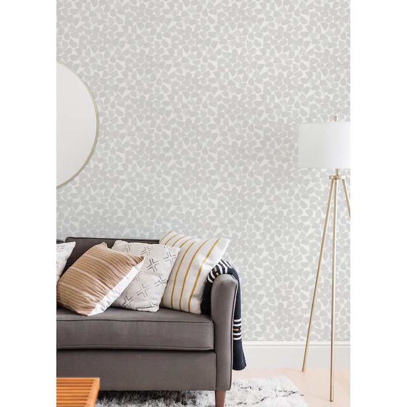 InHome Bliss Print Grey Peel and Stick Wallpaper