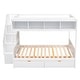 preview thumbnail 34 of 40, Twin over Full Bunk Bed with Shelfs, Storage Staircase and 2 Drawers