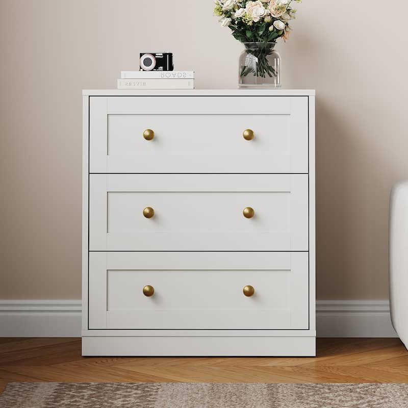 Modern Night Stand with 3 Drawers
