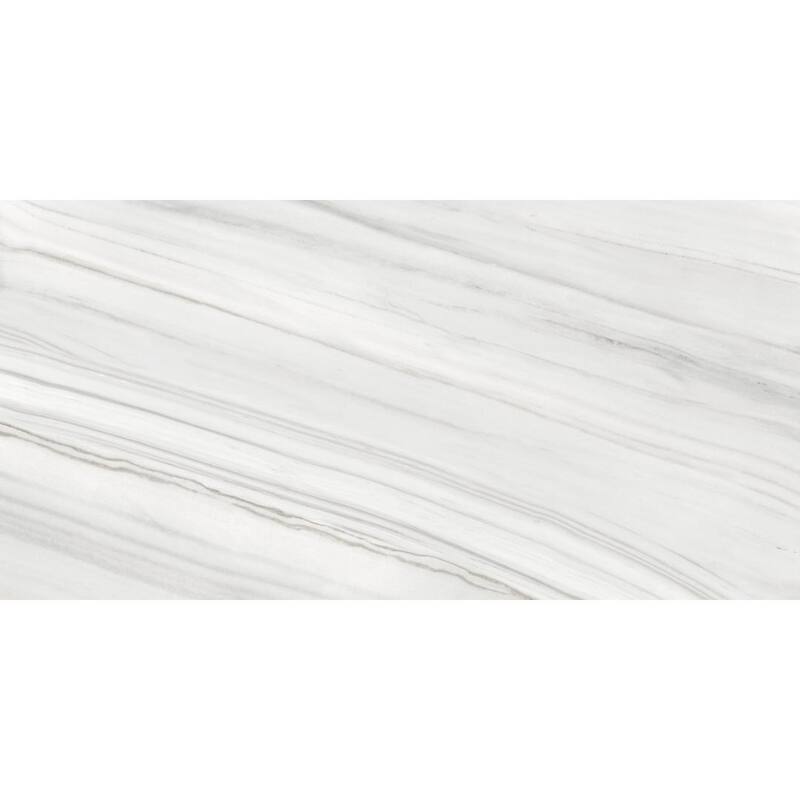 The Tile Life Kingsley 24x48 Blanco Glossy Marble-Look Porcelain Tile - Floor & Wall