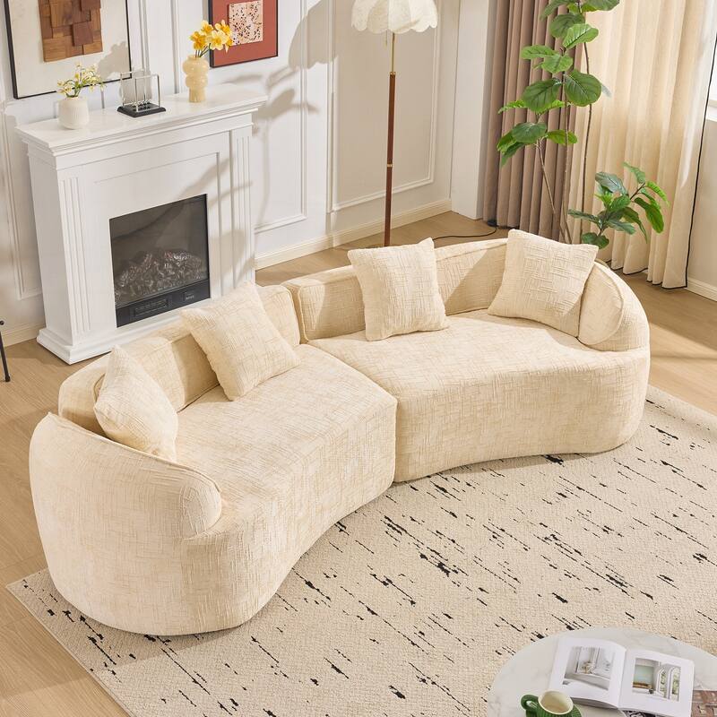 Curved Compressed Sofa, Creative Nordic-style Design for Living Room