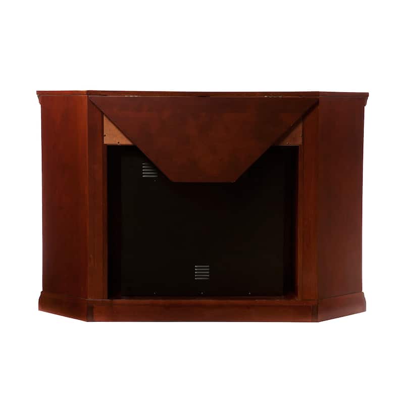 SEI Furniture Tyhee Cherry Convertible Corner Media TV Stand Fireplace for TV's up to 50"