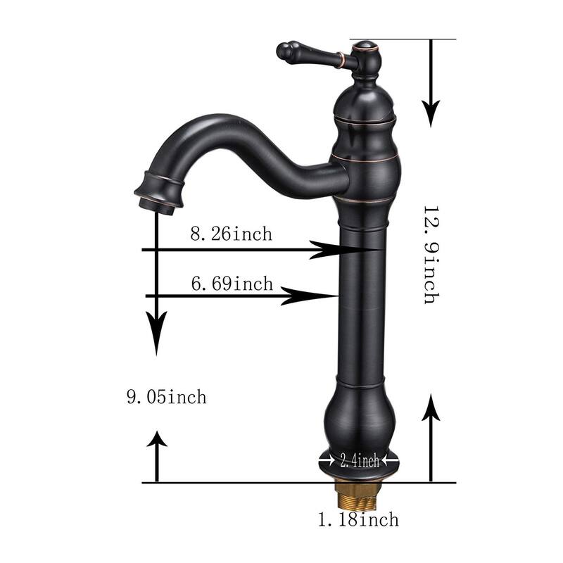 Single Hole Lever Vessel Sink Bathroom Faucet with Drain Assembly