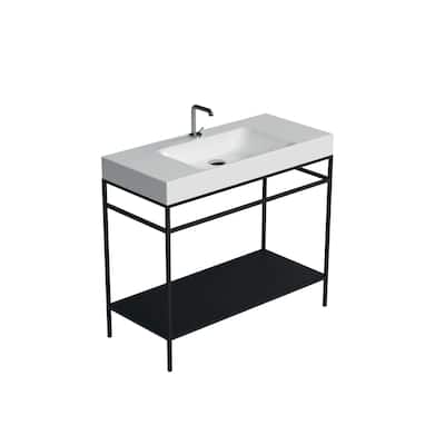 WS Bath Collections 3550+9244.31 Cento 39-3/8" Rectangular Metal and