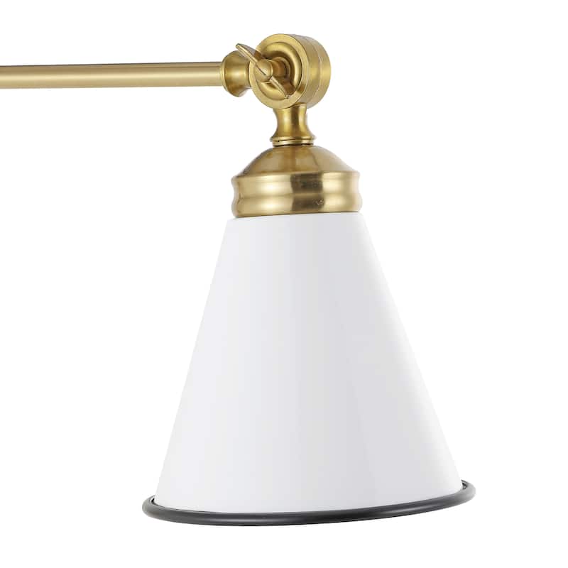 WINGBO 1-Light Vintage Adjustable Swing Arm Wall Sconce with Shade