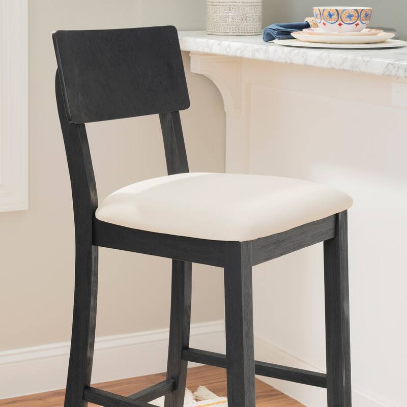 Jepson Dark Charcoal Solid Wood Barstool