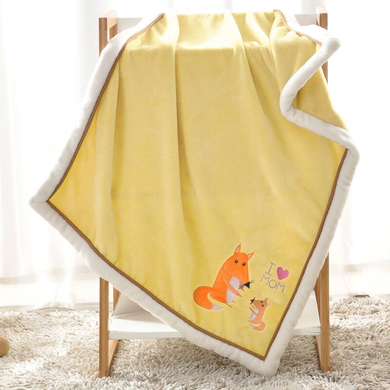 BOON Super Cute Cartoon Flannel Fleece Ultra Soft Baby Throw Blanket