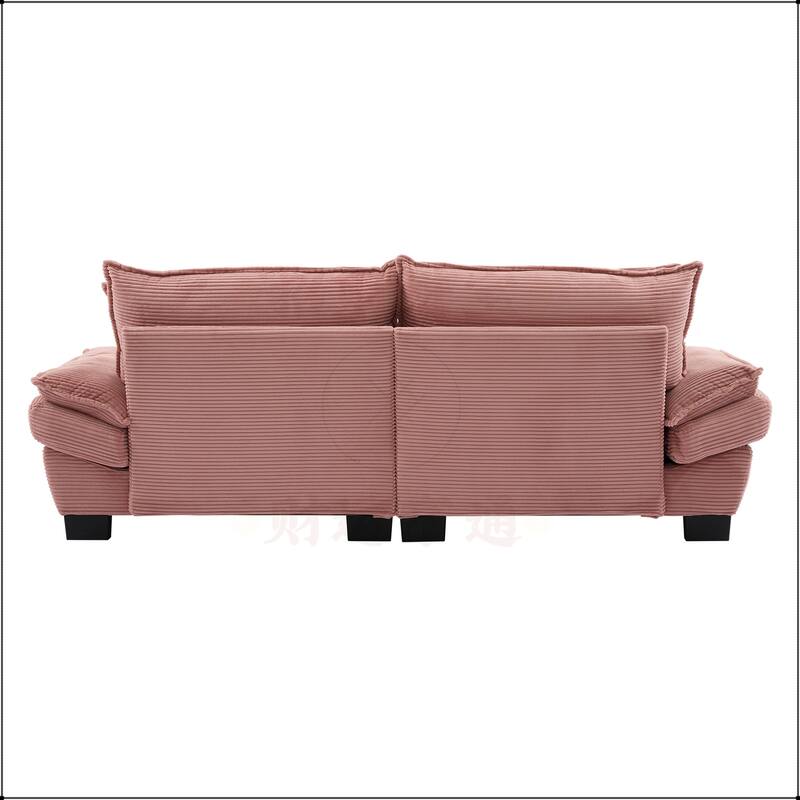 Corduroy Sofa Sleeper with Pillows