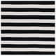 preview thumbnail 66 of 153, SAFAVIEH Handmade Montauk Caspian Stripe Cotton Flatweave Rug 10' Square - Black/Ivory - Square