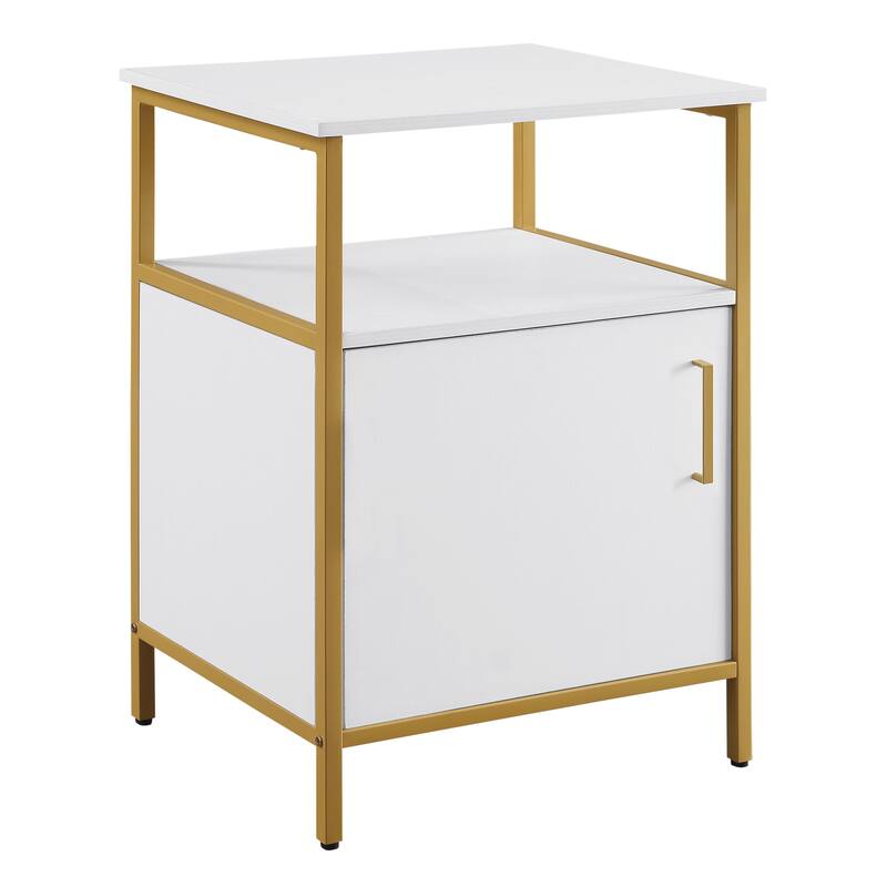 Modern Life Utility Table with Storage - White