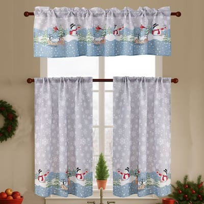 3 Pcs Christmas Kitchen Curtains Set
