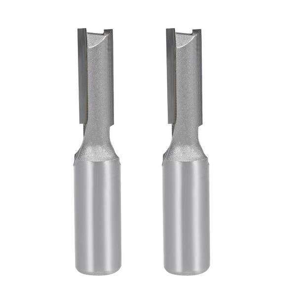 Router Bit 1/2 Shank 3/8" Cutting Dia 2 Straight Flutes Carbide Cutter Tool 2pcs - 1/2x3/8" 2pcs
