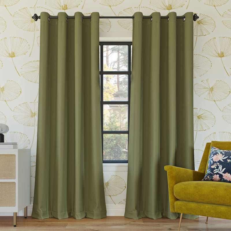 Sun Zero Oslo Theater Grade Extreme Total Blackout Grommet Curtain Panel, Single Panel - 52 x 63 - Sage