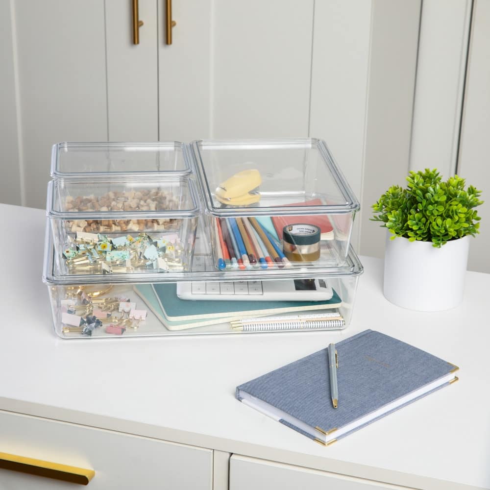 Martha Stewart Premium Plastic Storage Bins with Lids