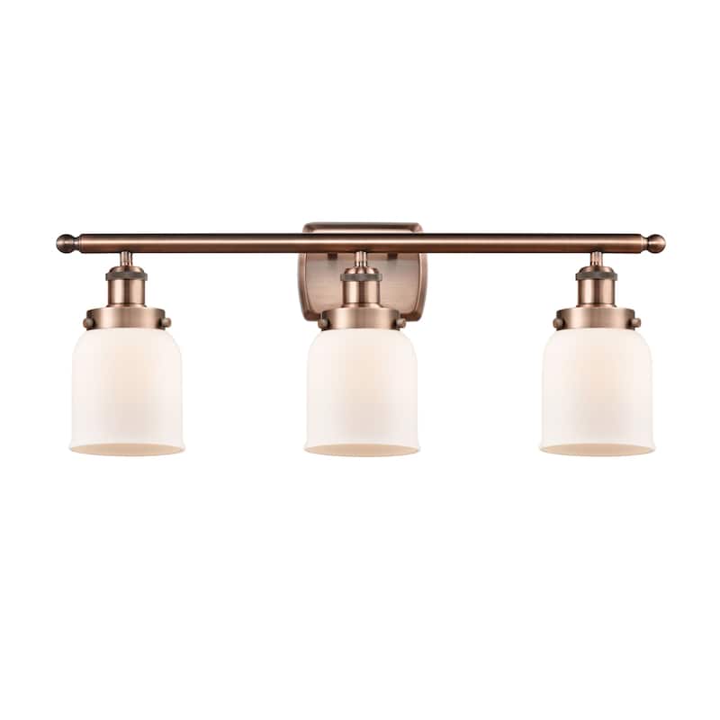Innovations Lighting 916-3W-12-26 Bell Vanity Bell 3 Light 26" Wide - Antique Copper / Matte White