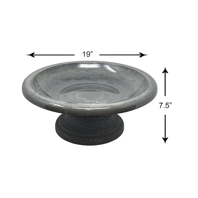 7.5"H Fiber Clay Low Profile Base Birdbaths, 19"D x 7.5"H, 6.5 lbs.
