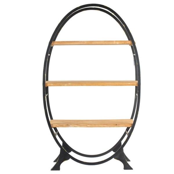 Shop Black Friday Deals On 72 Brown And Gray Oval Bookshelf On Sale Overstock 29350616