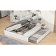 preview thumbnail 6 of 10, Full Size Hydraulic Platform Bed with Trundle, Storage, Side Table, and Lounge, White