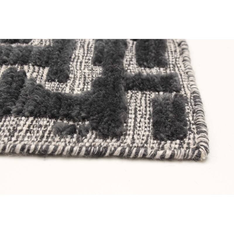 ECARPETGALLERY Hand-knotted Tangier Grey Wool Rug - 2'11 x 4'10
