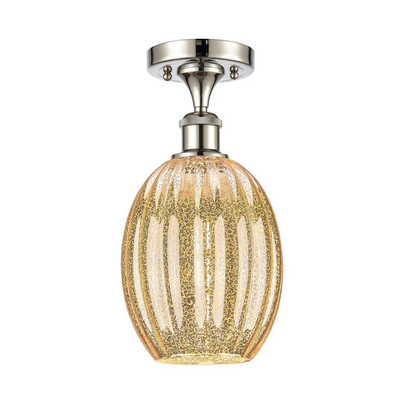 Innovations Lighting 516-1C-12-7 Preston Semi-Flush Preston 7" Wide - Polished Nickel / Mercury