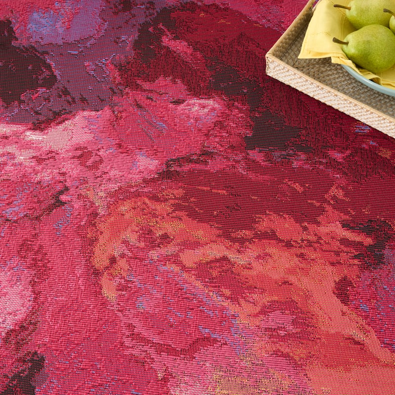 Nourison Color Splash Indoor/Outdoor Multicolored Abstract Area Rug