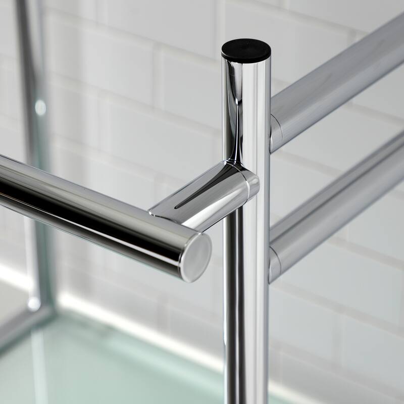 Kingston Brass Fauceture Stainless Steel Console Sink Base with Glass Shelf