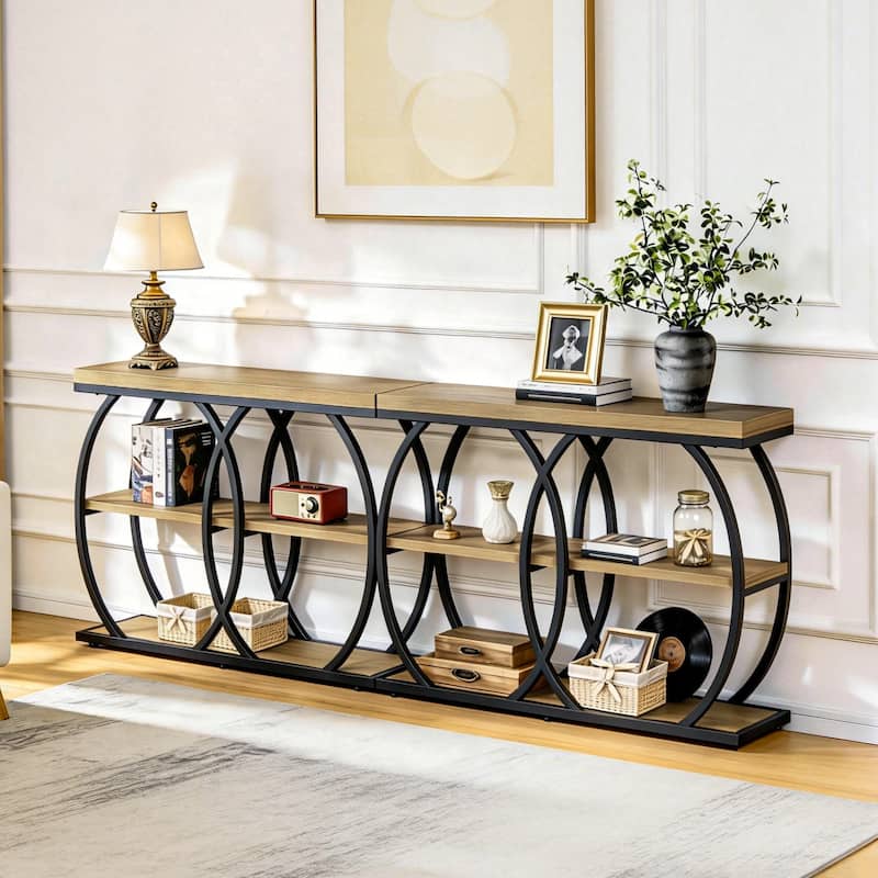 41.3" Console Table with Shelves, 3-Tier Entryway Table for Living Room, Hallway, Foyer