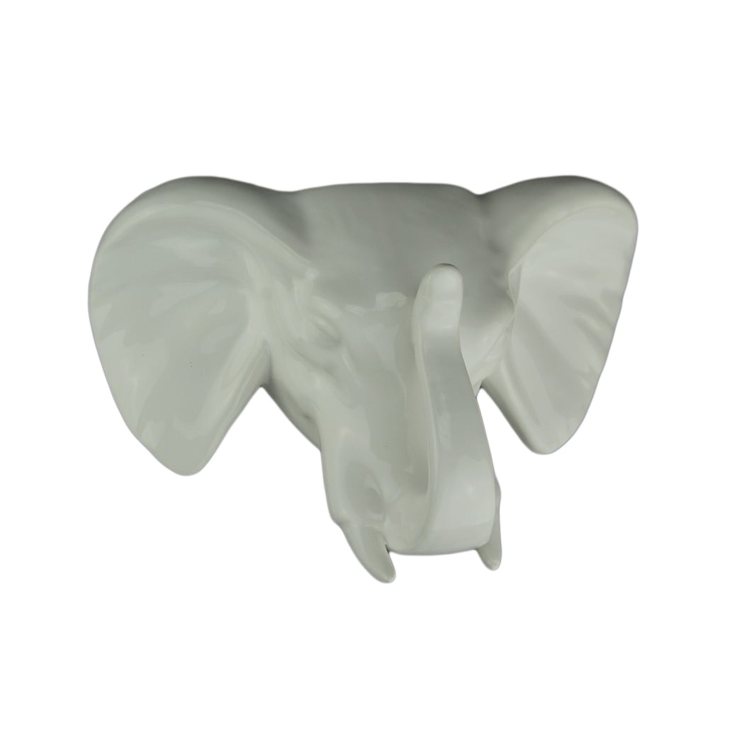 White Ceramic Elephant Head Wall Mounted Planter Sculpture 5 X 7 4 Inches White Ceramic Elephant Head Wall Mounted Planter Sculpture 5 X 7 4 Inches