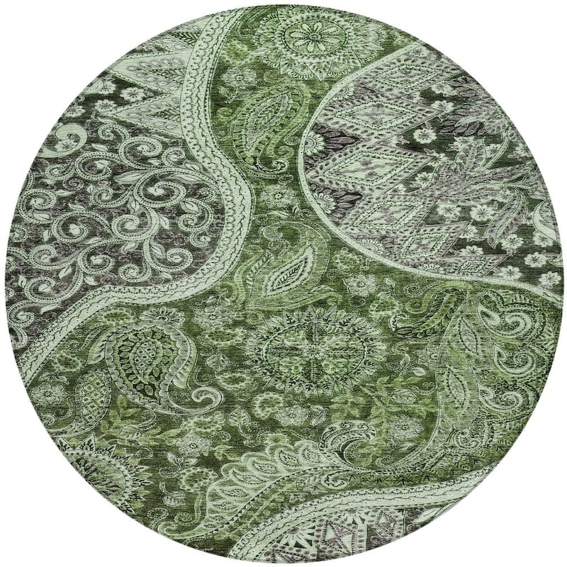 HomeRoots Floral Medallion Transitional Rectangle Outdoor Rug