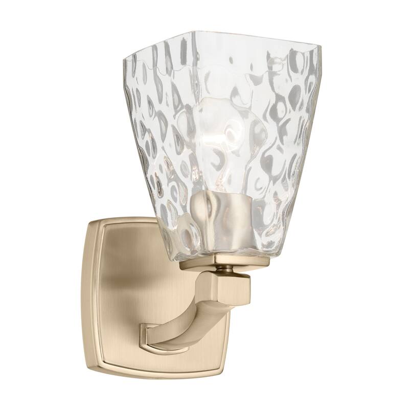 Kichler Lighting Marant 9.5" 1-Light Wall Sconce with Clear Water Glass in Champagne Bronze