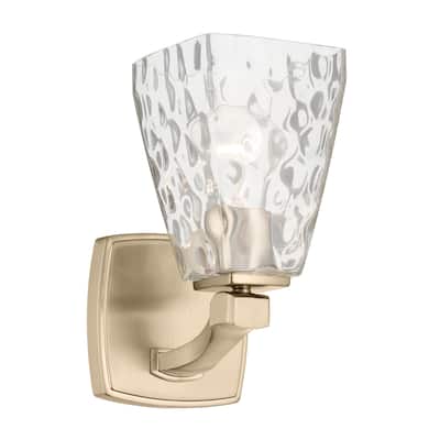 Kichler Lighting Marant 9.5" 1-Light Wall Sconce with Clear Water Glass in Champagne Bronze