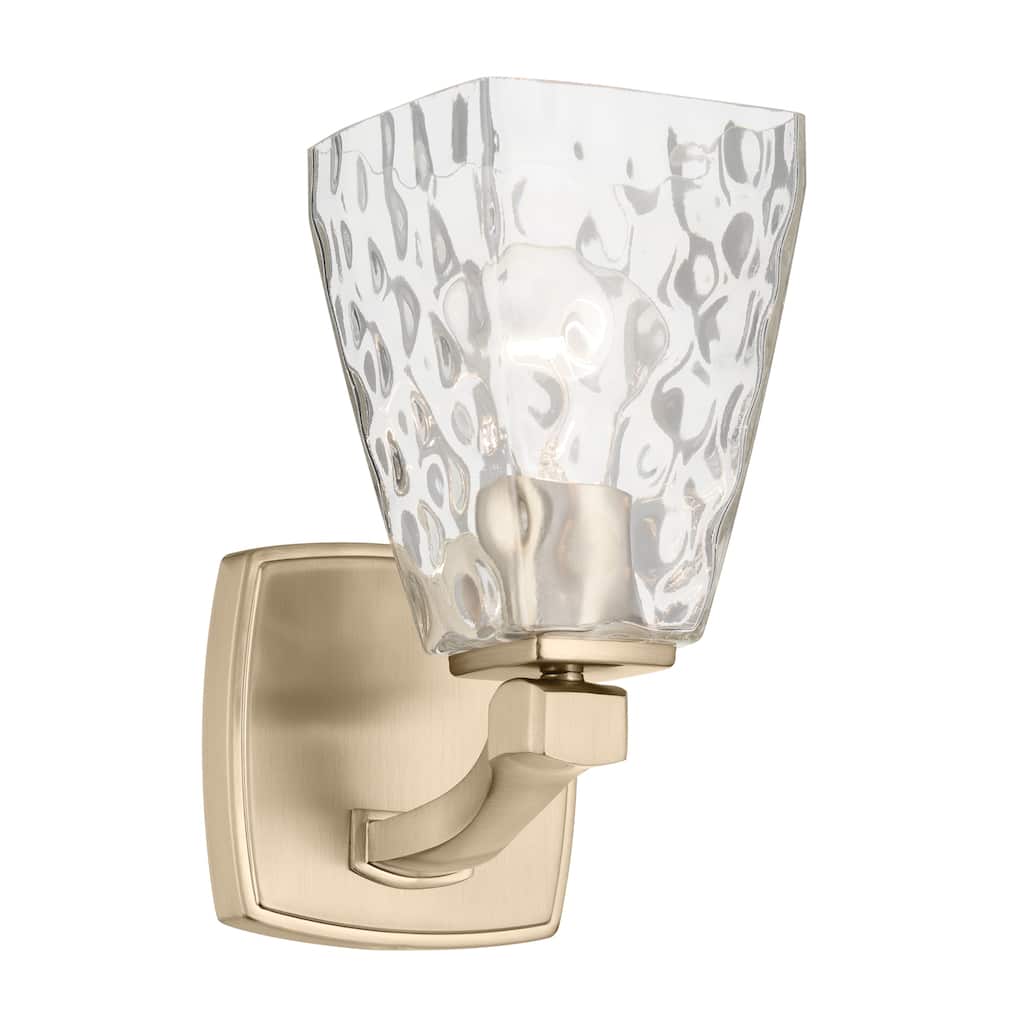Kichler Lighting Marant 9.5" 1-Light Wall Sconce with Clear Water Glass in Champagne Bronze