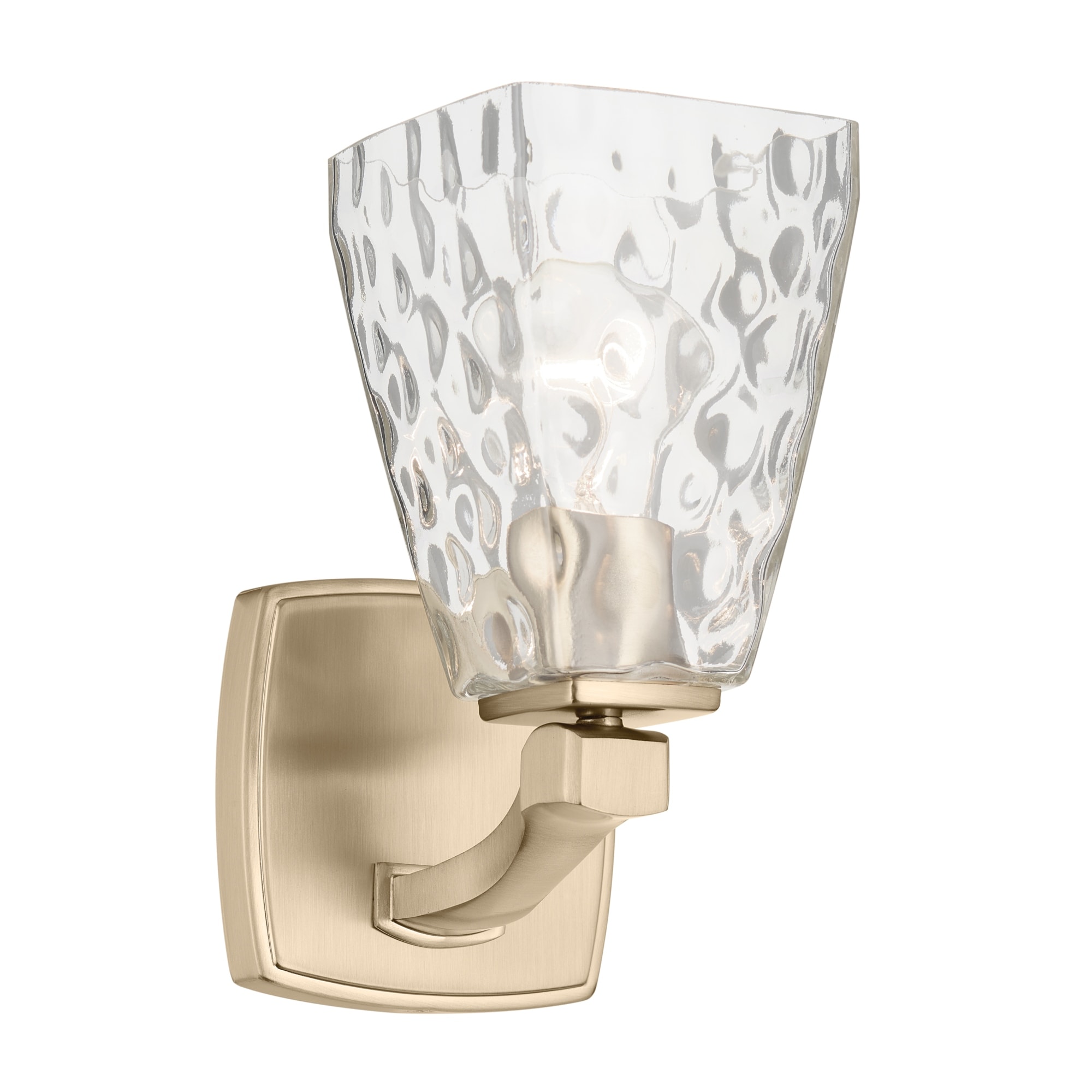 Kichler Lighting Marant 9.5" 1-Light Wall Sconce with Clear Water Glass in Champagne Bronze - Champagne Bronze