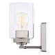preview thumbnail 11 of 10, Park Ridge Bathroom Vanity Lighting Wall Fixture, Clear Glass Shade, Dimmable, LED Compatible, Over Mirror Mount Steel