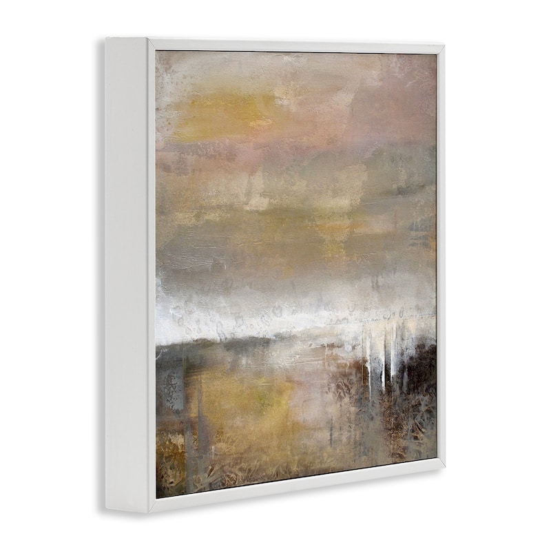 Stupell Neutral Earthy Abstract Landscape Framed Giclee Art Design By Karen Hale