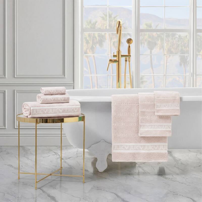 Juicy Couture 6-Piece Towel Set 2 Bath Towels 2 Hand Towels 2 Washcloths - 28"x54"/16"x26"/12"x12"