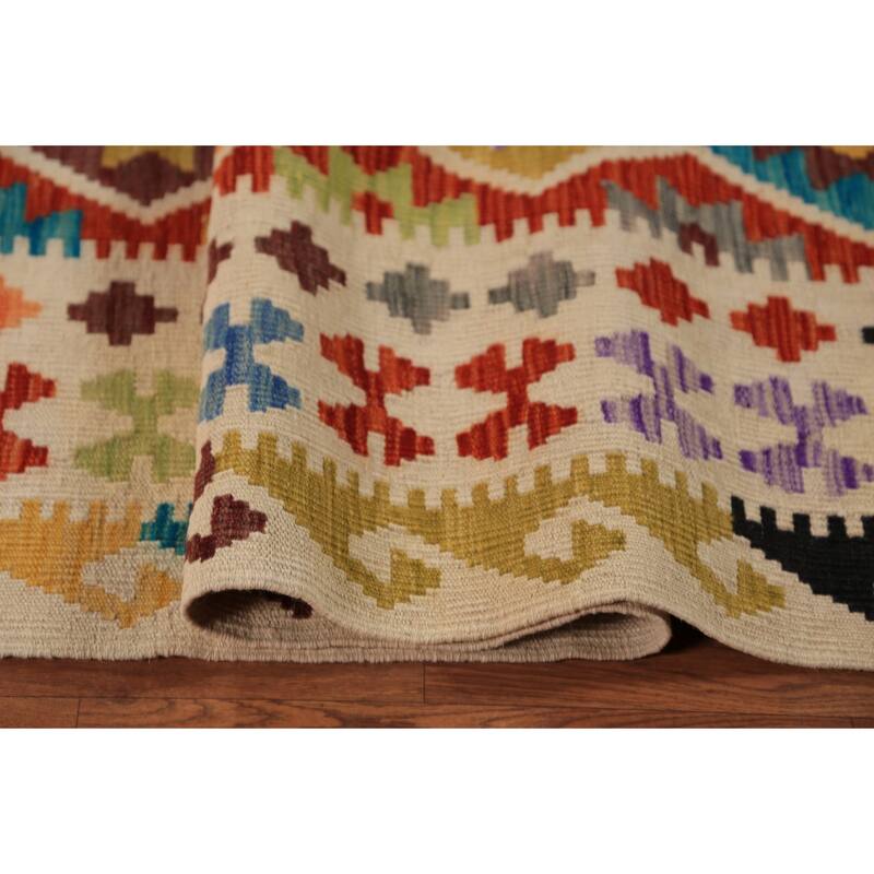 Kilim Reversible Rug Flatweave Oriental Wool Carpet - 8'5"x 11'4"