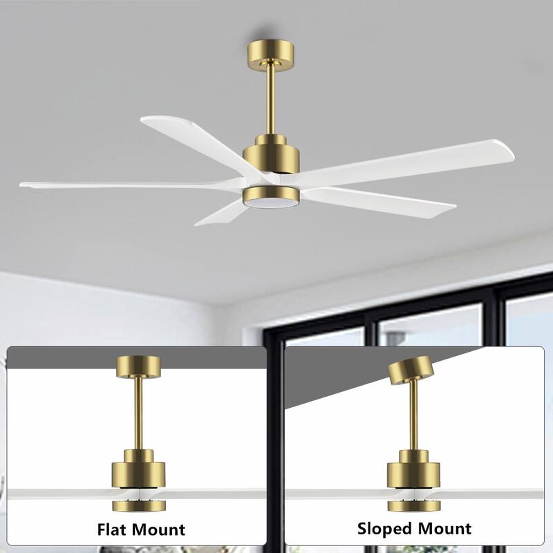 WINGBO 52" and 60" Solid Wood DC Motor Integrated LED Ceiling Fan with Remote