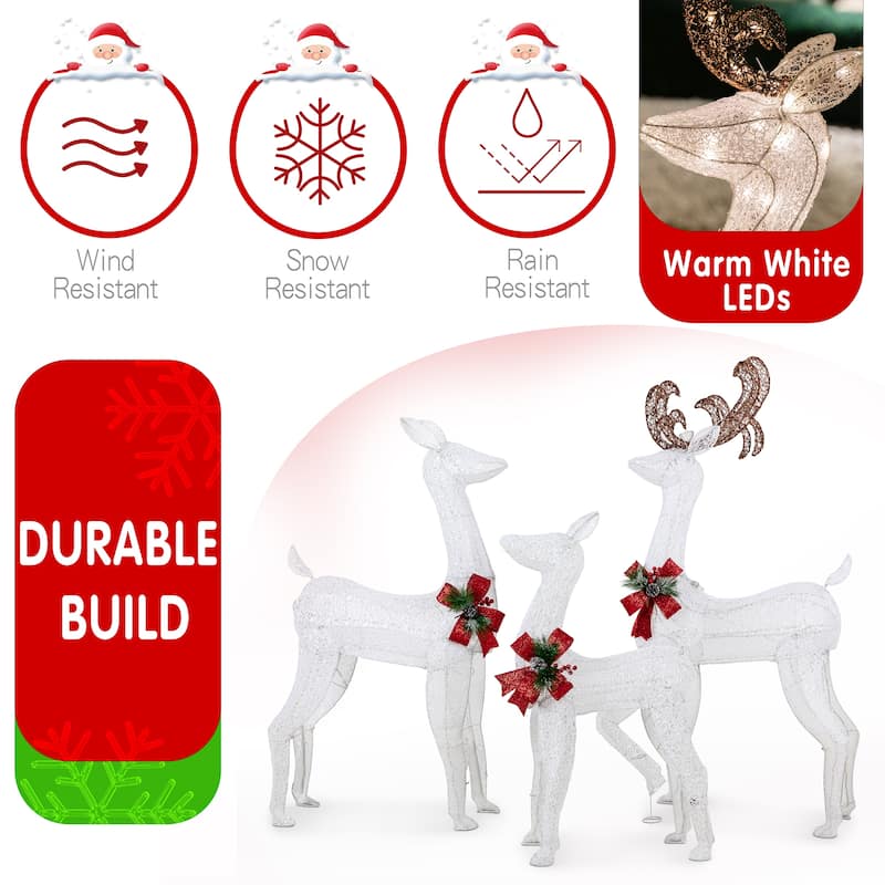 Futzca 3 Deer Family Christmas Lights, Outdoor/Indoor Holiday Decoration