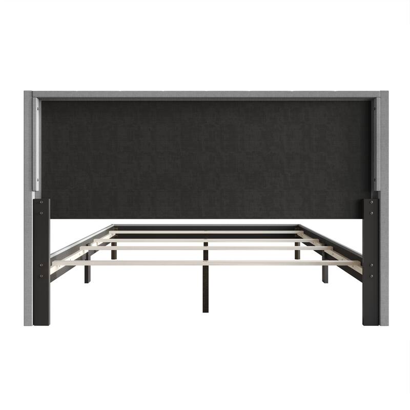 Oregon Twin Button-Tufted Upholstered Wingback Panel Bed