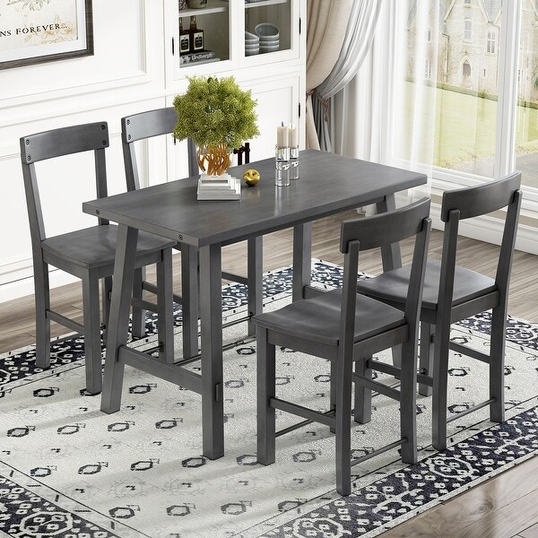 black and grey dining table set